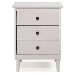 Kirklands Home Nightstands|3-Drawer Wood Nightstand White