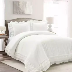 Kirklands Home Duvets|Ella Ruffle 3-pc. King Duvet Set White