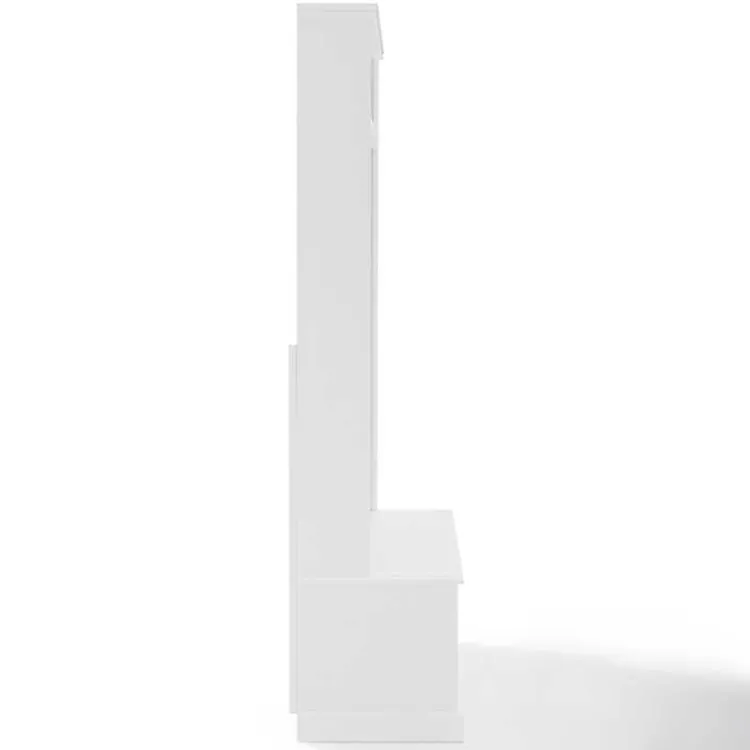 Kirklands Home Entryway Furniture|White Ellison Hall Tree with Storage Bench