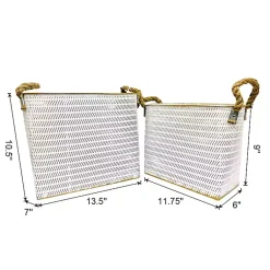 Online Embossed Metal Bins, Set of 2 Baskets & Boxes