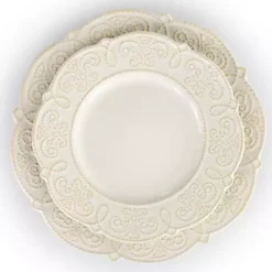 Kirklands Home Dinnerware|Embossed Scalloped 16-pc. Dinnerware Set White