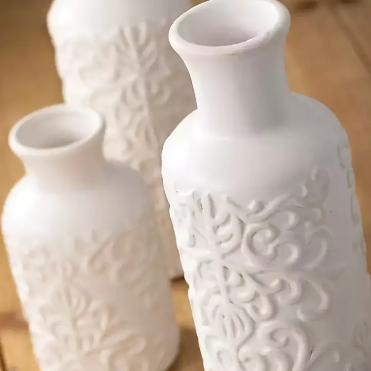 New Embossed Scrolling 3-pc. Vase Set Vases