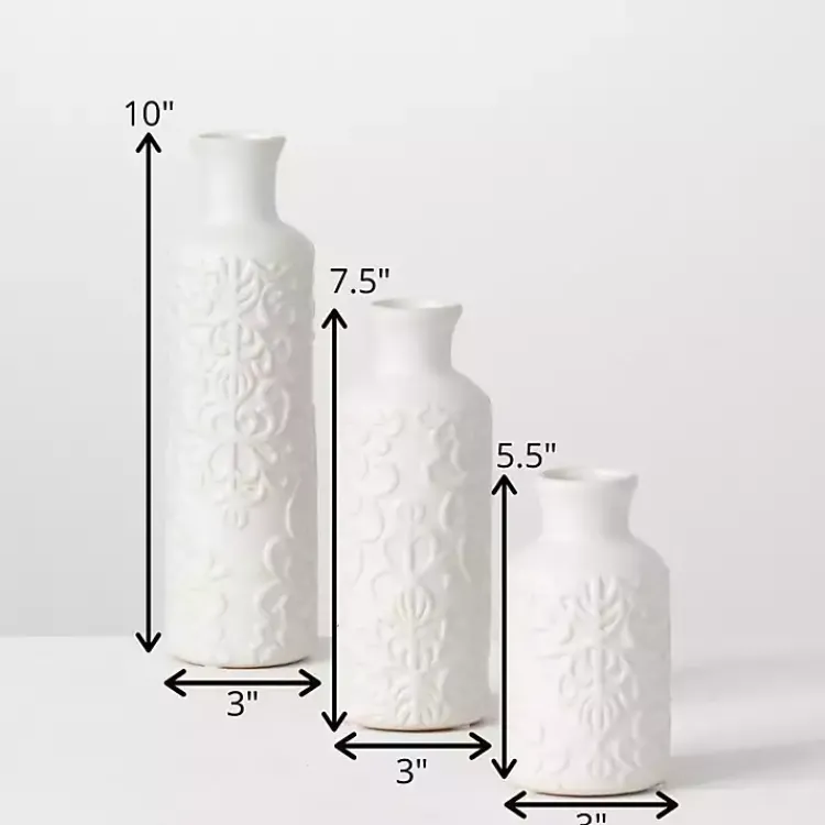 New Embossed Scrolling 3-pc. Vase Set Vases