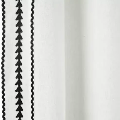 Kirklands Home Curtains & Drapes|Embroidered Ric Rac Curtain Panel, 84 in. White