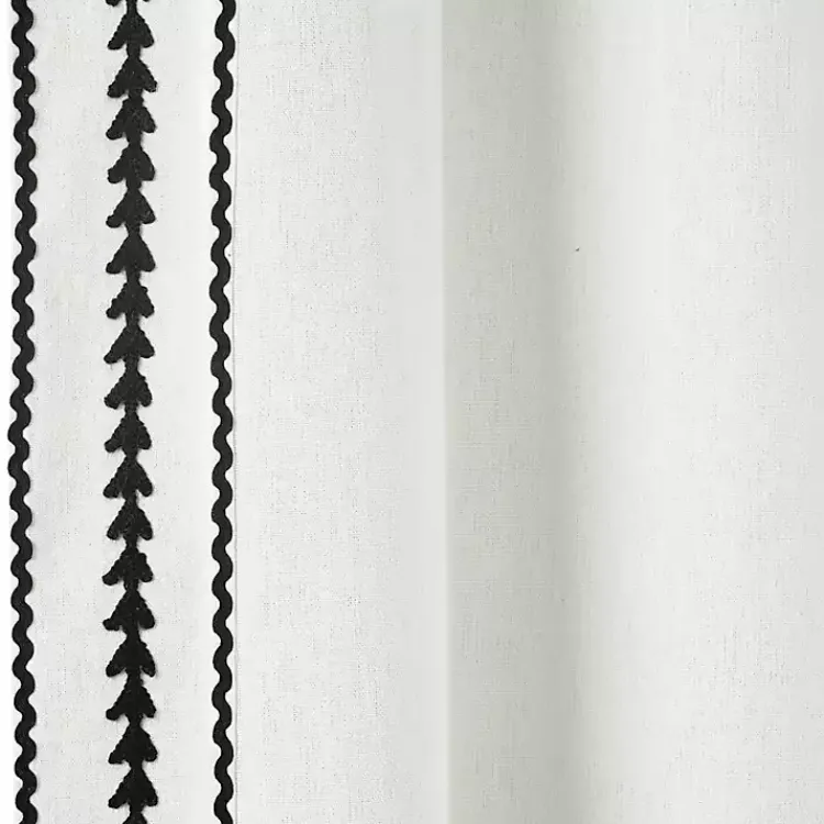 Kirklands Home Curtains & Drapes|Embroidered Ric Rac Curtain Panel, 84 in. White