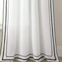 Kirklands Home Curtains & Drapes|Embroidered Ric Rac Curtain Panel, 84 in. White