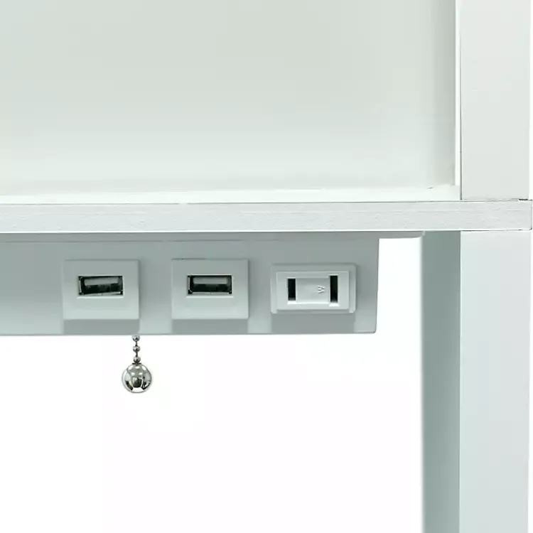 Kirklands Home Floor Lamps|Etagere Shelf Charging Floor Lamp White