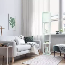 Kirklands Home Floor Lamps|Etagere Shelf Charging Floor Lamp White