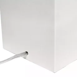 Kirklands Home Table Lamps|Faux Leather Charging Table Lamp White