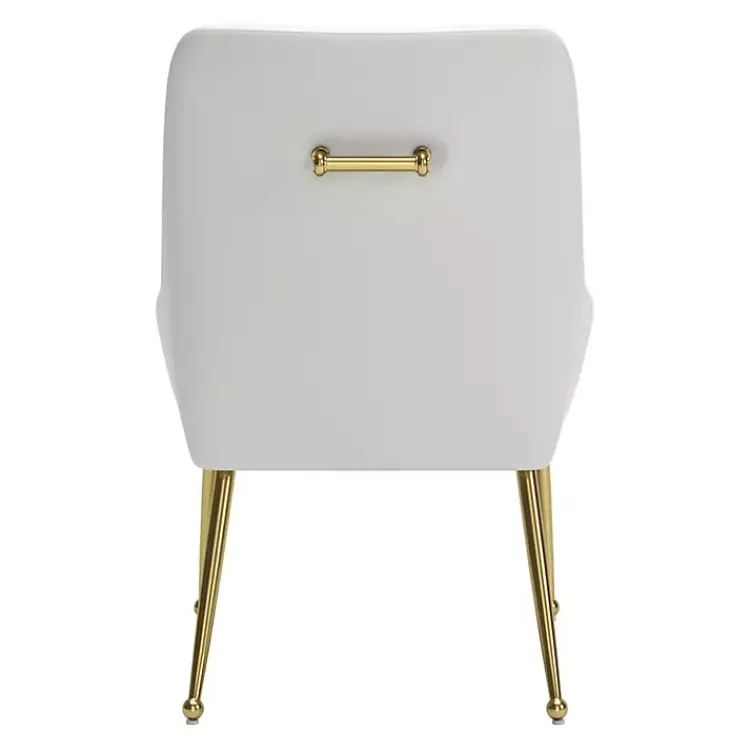 Kirklands Home Dining Chairs|Faux Leather Gold Maxine Dining Chair White
