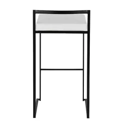 Kirklands Home Bar Stools & Counter Height Stools|Faux Leather Stackable Bar Stools, Set of 2 White