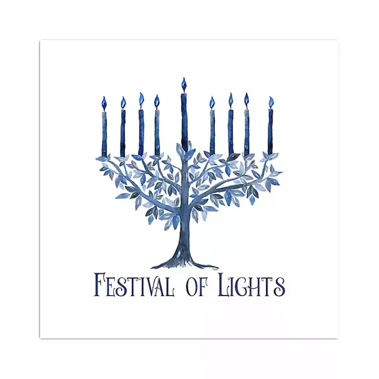 Outlet White Festival of Lights Canvas Art Print Hanukkah Decorations