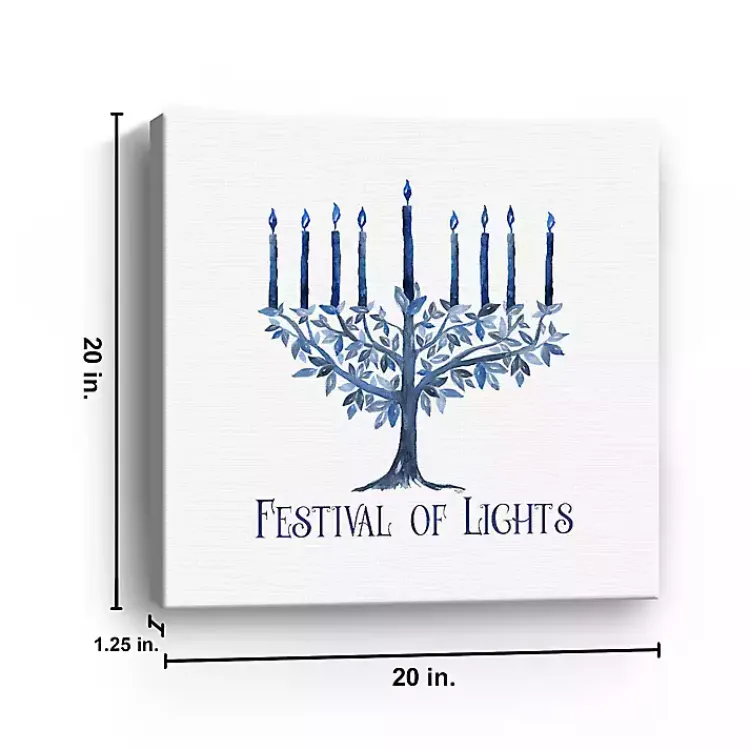 Outlet White Festival of Lights Canvas Art Print Hanukkah Decorations