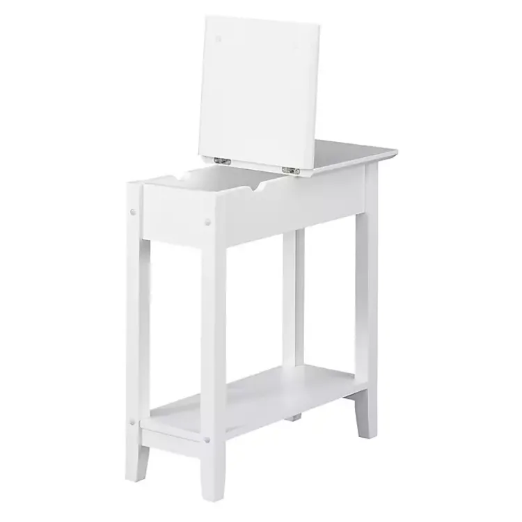 Kirklands Home Accent & End Tables|Flip Top Charging Accent Table White