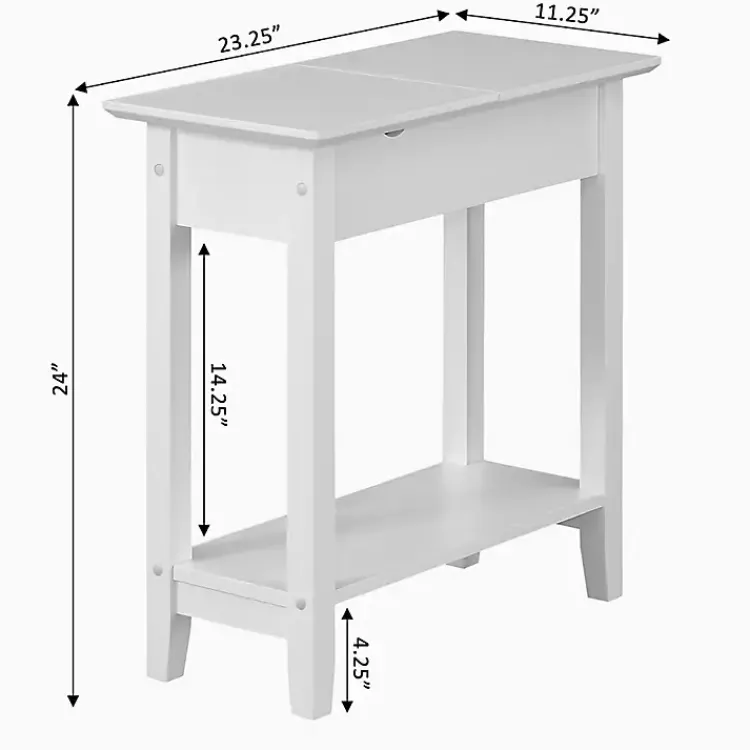 Kirklands Home Accent & End Tables|Flip Top Charging Accent Table White