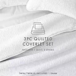 Kirklands Home Quilts|Floral Stitch 2-pc. Twin Quilt Set White
