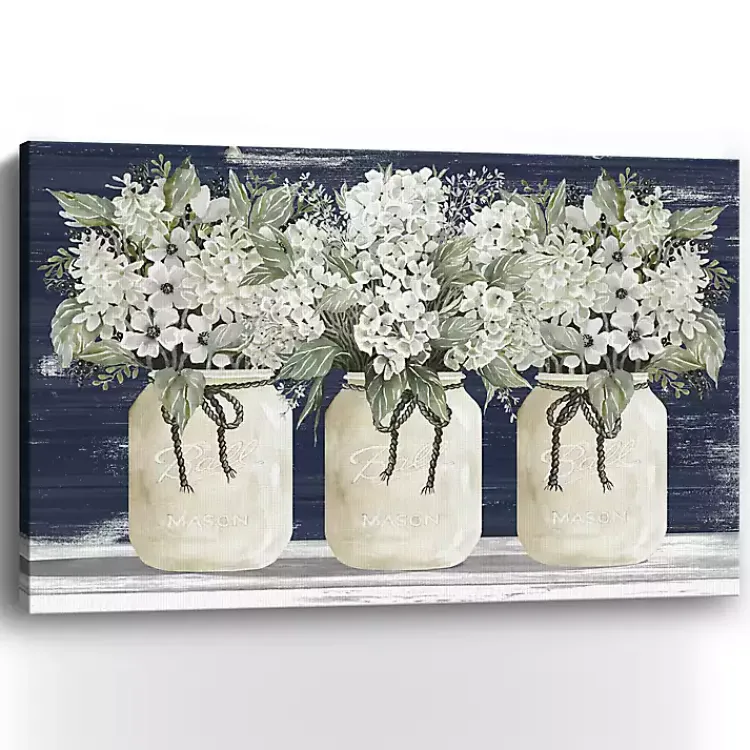 Kirklands Home Canvas Art|White Floral Trio Giclee Canvas Art Print