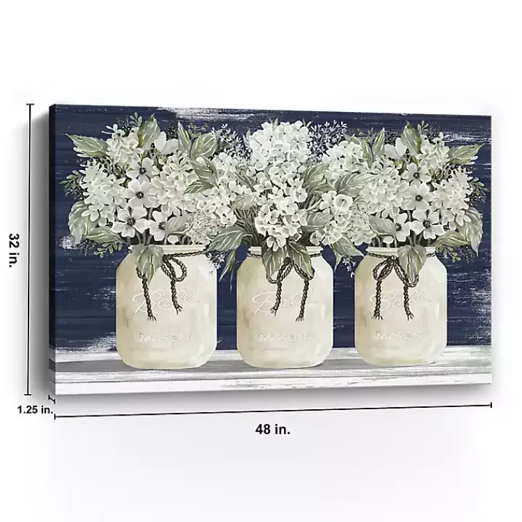 Kirklands Home Canvas Art|White Floral Trio Giclee Canvas Art Print