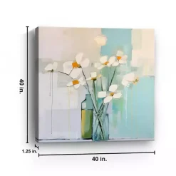 Kirklands Home Canvas Art|White Flowers on the Window Canvas Art Print