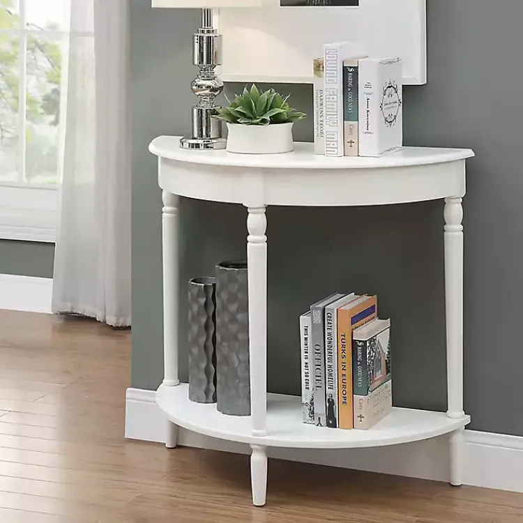 Kirklands Home Console Tables|French Country Half Round Console Table White