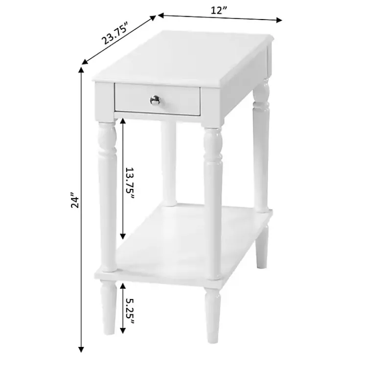 Kirklands Home Accent & End Tables|French Country Single Drawer Accent Table White