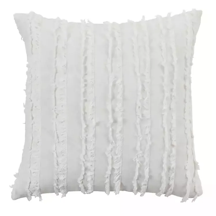 Clearance Fringe Stripe Throw Pillow Pillows
