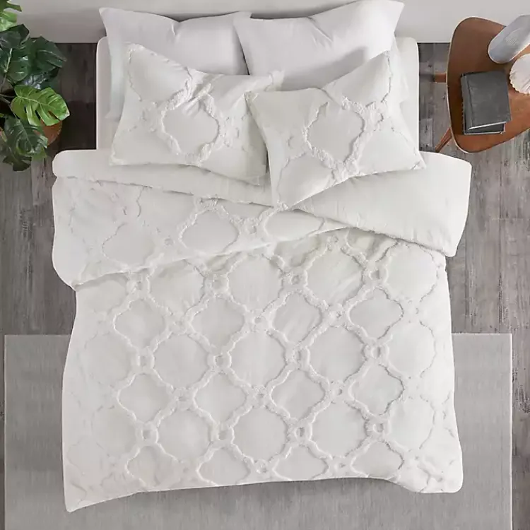 Kirklands Home Comforters|Geometric California King 3-pc Comforter Set White