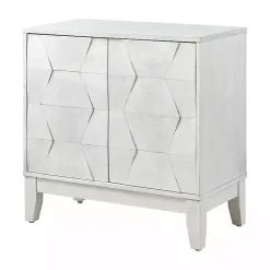 Kirklands Home Cabinets & Sideboards|Geometric Mabel 2-Door Cabinet White