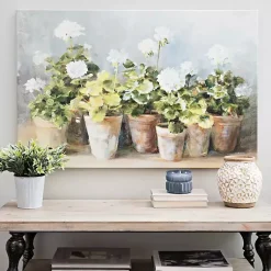 Kirklands Home Canvas Art|White Geraniums Canvas Art Print, 40x26 in.
