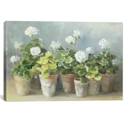 Kirklands Home Canvas Art|White Geraniums Canvas Art Print, 40x26 in.