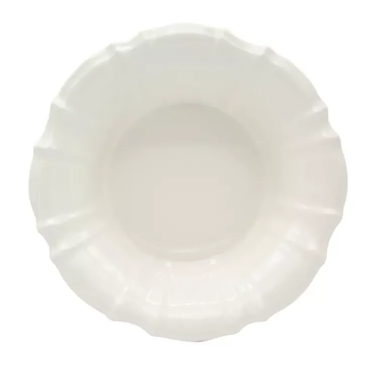 Kirklands Home Serving & Entertaining|Glazed Scalloped Ceramic Pasta Bowl White