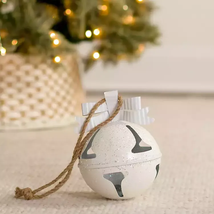 Outlet Glitter Metal Bell Ornament, 8 in. Christmas Decorations