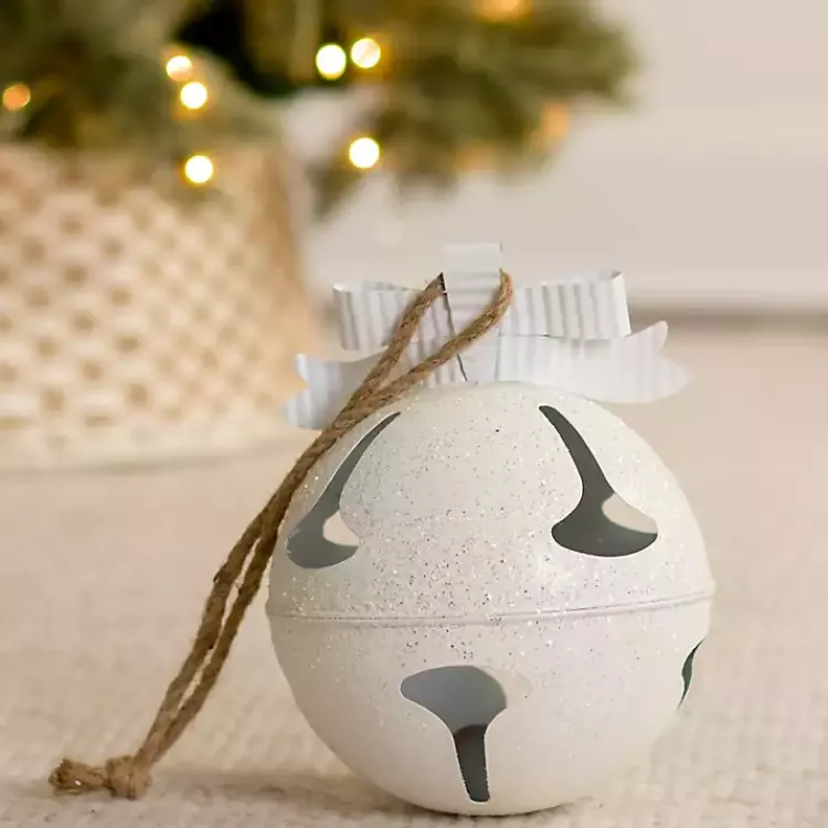 Best Glitter Metal Bell Ornament, 12 in. Christmas Decorations