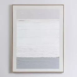 Kirklands Home Framed Art|White Gray Abstract Framed Wall Art