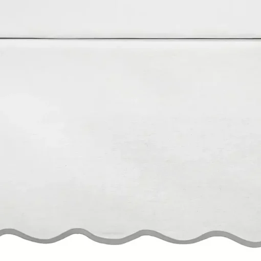 Kirklands Home Bedding Essentials|White Scalloped Coastal King Bed Skirt Gray
