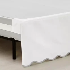 Kirklands Home Bedding Essentials|White Scalloped Coastal King Bed Skirt Gray