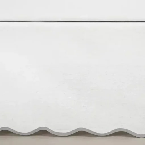 Kirklands Home Bedding Essentials|White Scalloped Coastal King Bed Skirt Gray