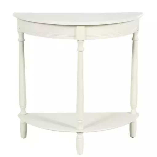 Kirklands Home Console Tables|Half Moon Tinslee Console Table White