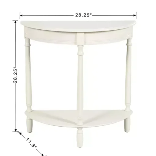 Kirklands Home Console Tables|Half Moon Tinslee Console Table White