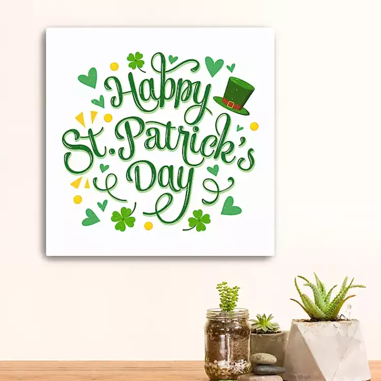 New Happy St. Patrick's Day Canvas Art Print St Patricks Day Decorations