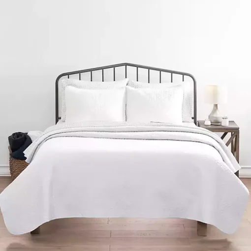 Kirklands Home Bedspreads & Coverlets|Herringbone Quilted 3-pc. King Coverlet Set White