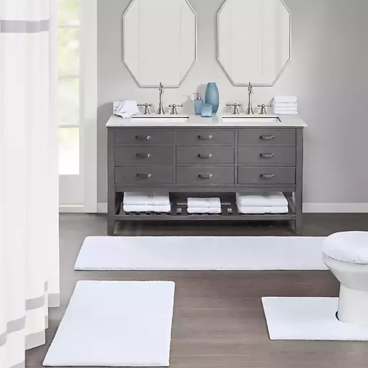 Kirklands Home Bathroom Rugs|High Pile Marshmallow Bath Mat, 30 in. White