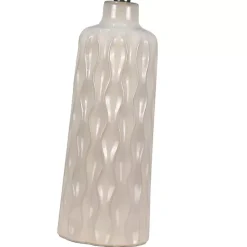 Kirklands Home Table Lamps|White Honeycomb Wave Table Lamps, Set of 2 Tan