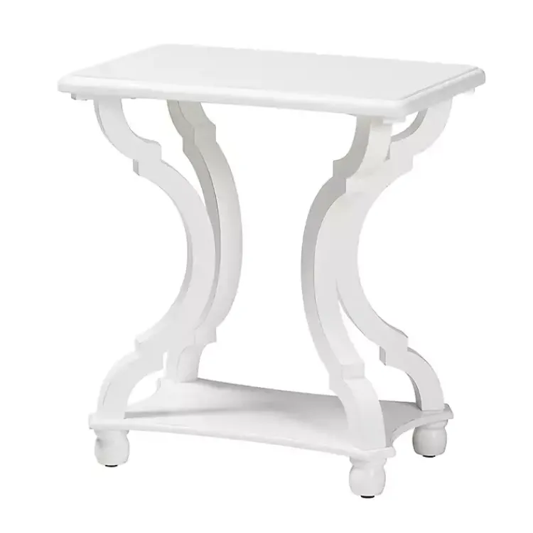 Kirklands Home Accent & End Tables|Hourglass Wood Accent Table White