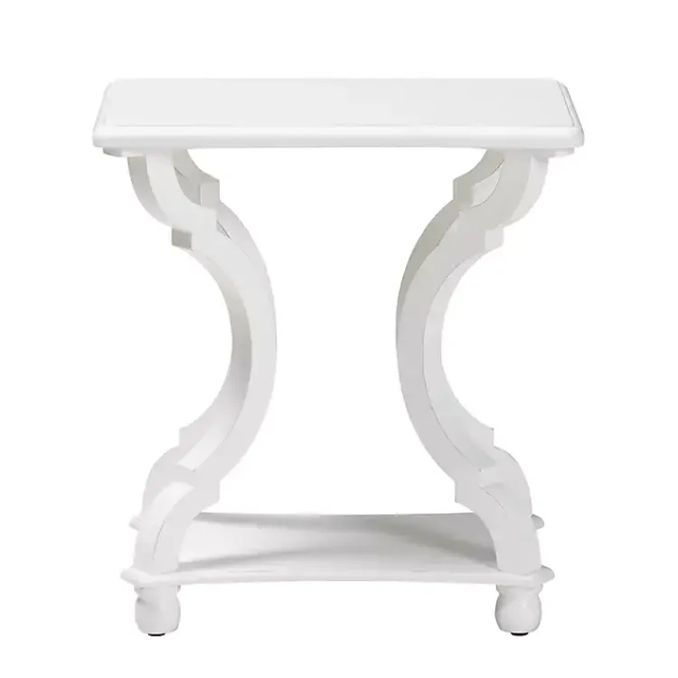 Kirklands Home Accent & End Tables|Hourglass Wood Accent Table White