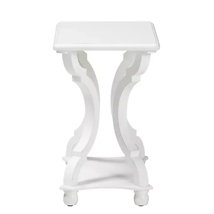 Kirklands Home Accent & End Tables|Hourglass Wood Accent Table White