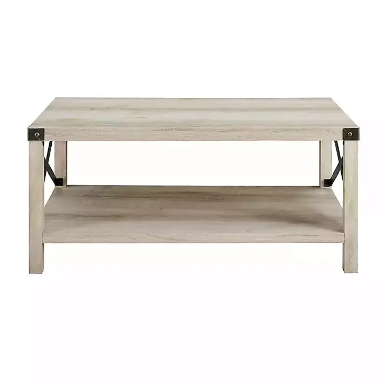 Kirklands Home Coffee Tables|Industrial X-Frame Coffee Table White
