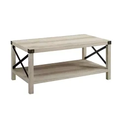 Kirklands Home Coffee Tables|Industrial X-Frame Coffee Table White