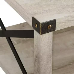 Kirklands Home Coffee Tables|Industrial X-Frame Coffee Table White