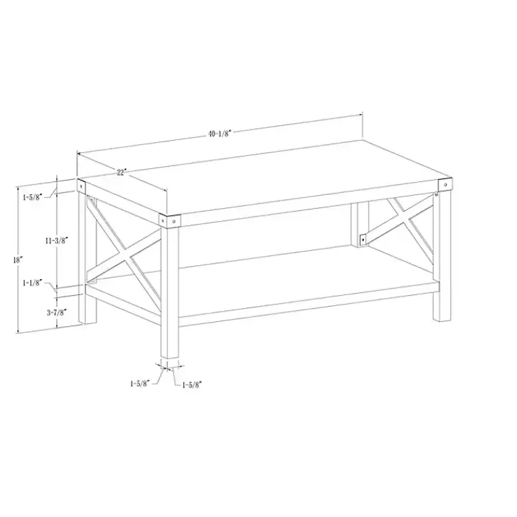 Kirklands Home Coffee Tables|Industrial X-Frame Coffee Table White